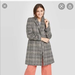 Plaid overcoat trench